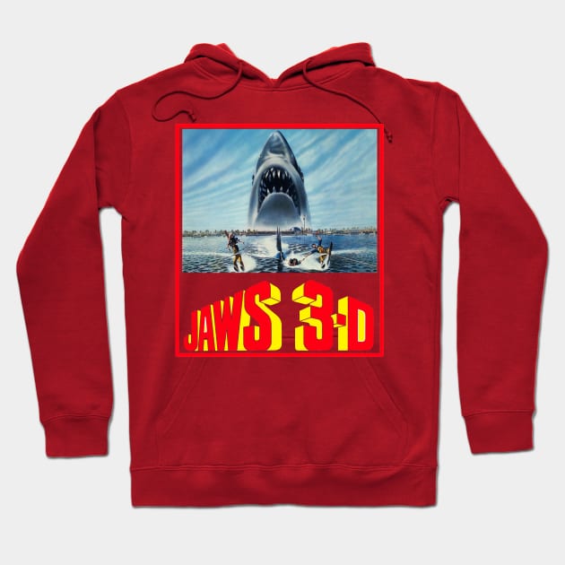 Jaws 3D poster Hoodie by Zerowear